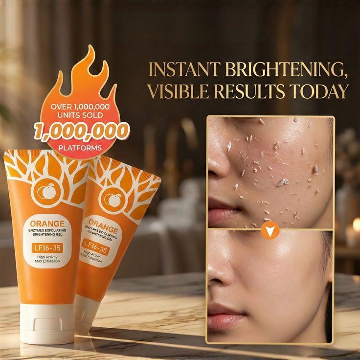 Orange Glow Brightening Exfoliating Gel – Deep Pore & Dead Skin Remover