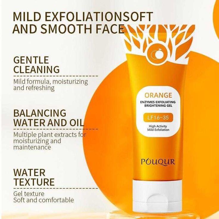 Orange Glow Brightening Exfoliating Gel – Deep Pore & Dead Skin Remover
